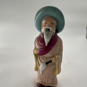 Zomake Man Figurine Made in Occupied Japan Ceramic Glossy Mid Century Multicolor